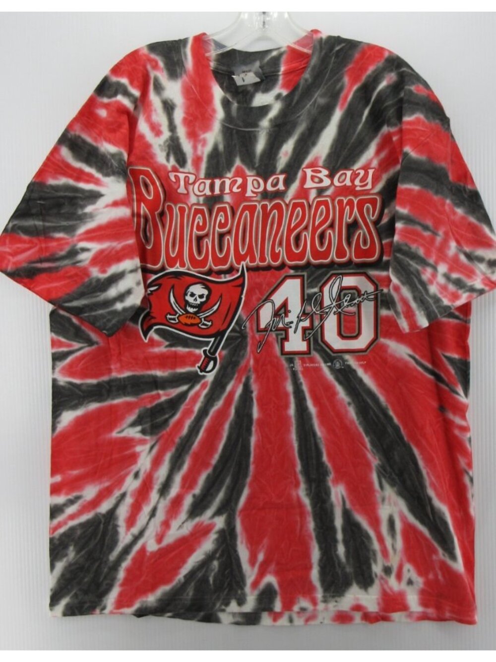 VTG Mike Alstott Tampa Bay Buccaneers Shirt XL Tie Dye Sport Attack 90s